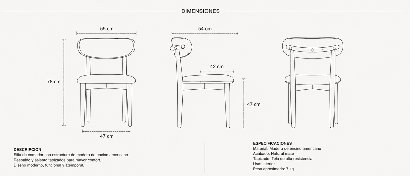Silla modelo Amsterdam | Mublia Home